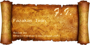 Fazakas Iván névjegykártya
