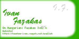 ivan fazakas business card